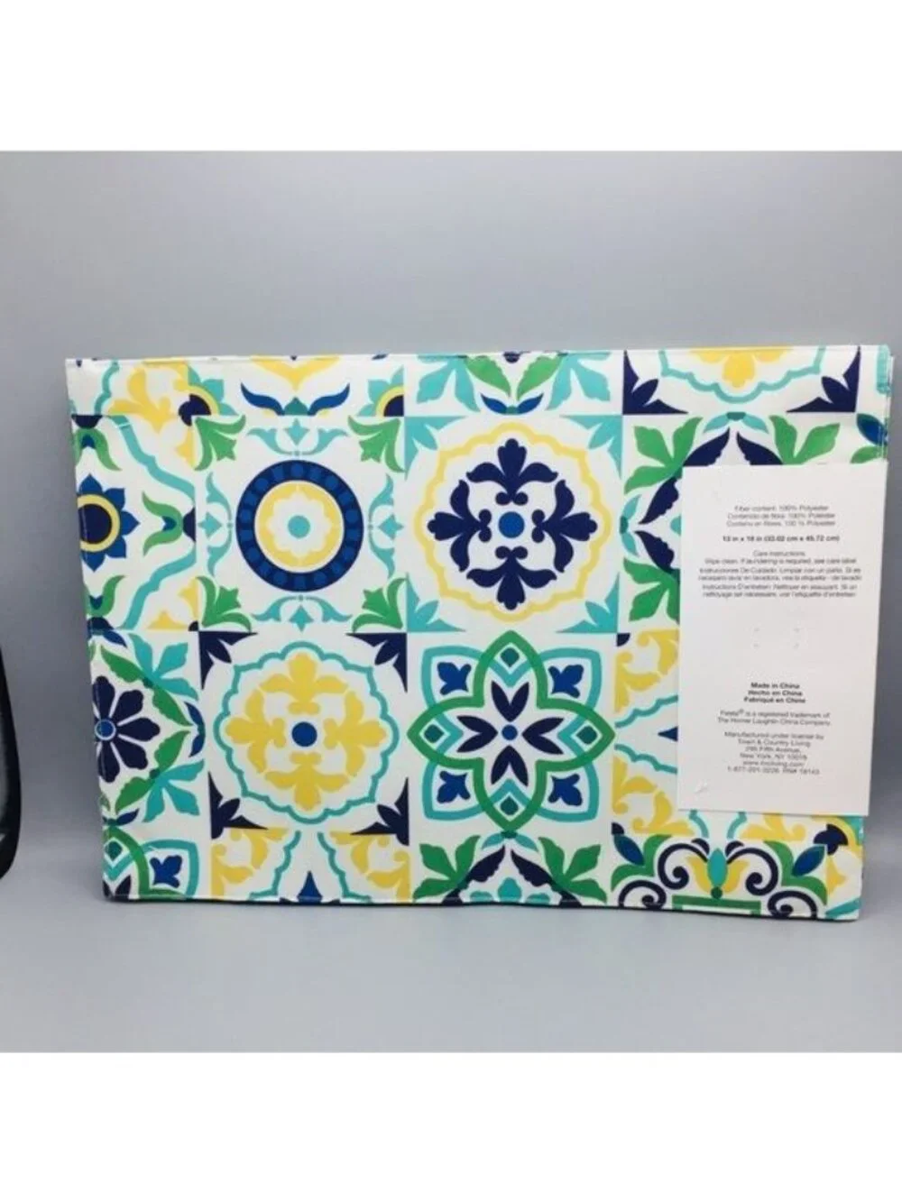 Fiesta Striped Placemats Blue Green 13” x 18” Set of 4